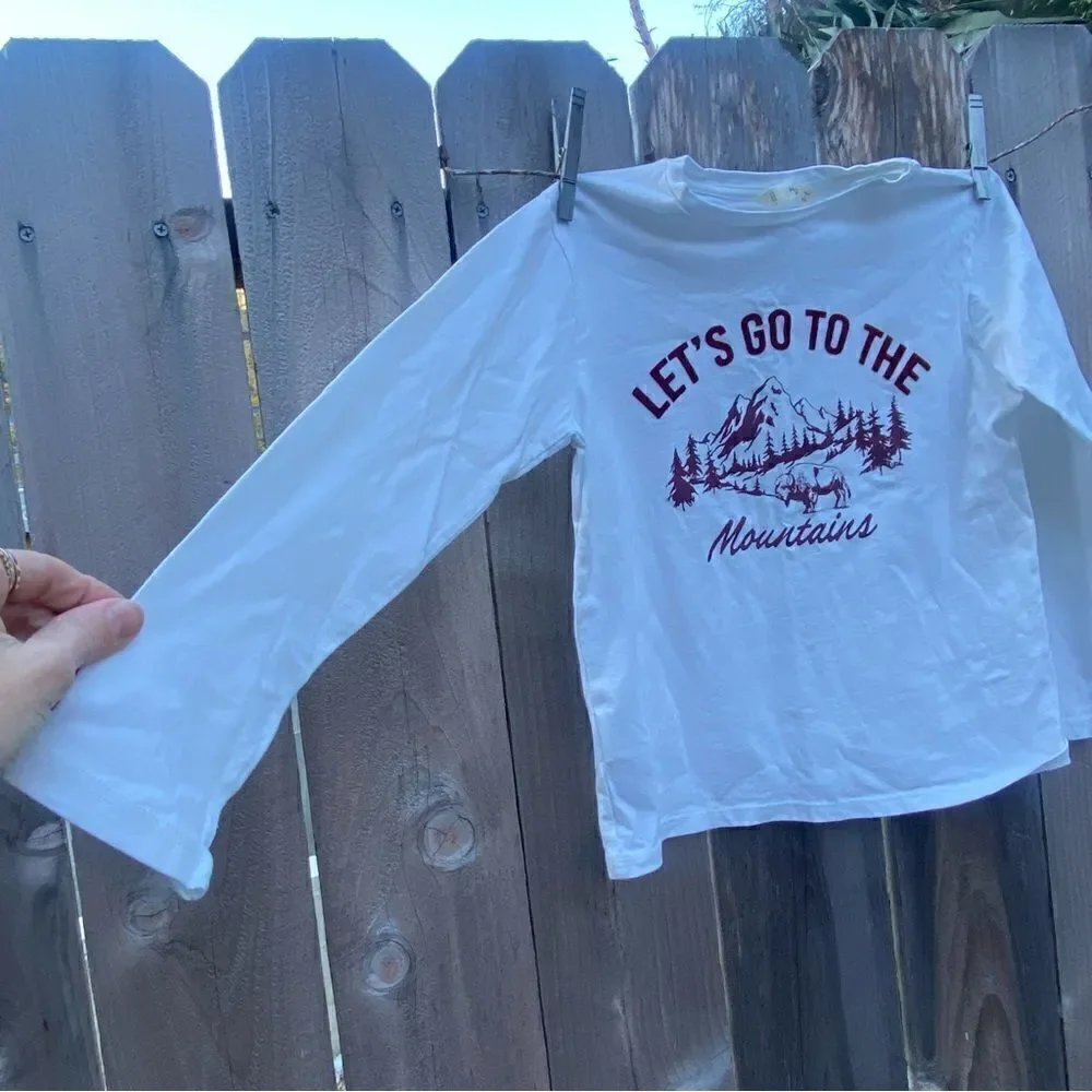 Mango boys Velvet message printed long sleeve t-shirt size 9